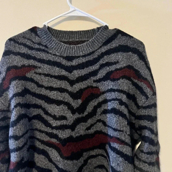 NWOT All Saints Tora Tiger Stripe Wool/Yak blend Crew - SIZE XS - Picture 5 of 8